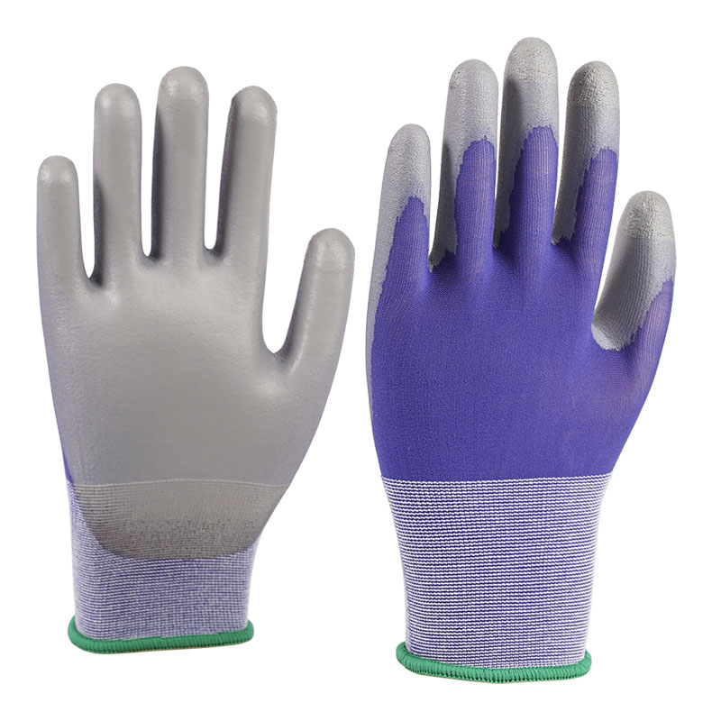 21 Gauge PU-Nylon-Handschuhe, Blau