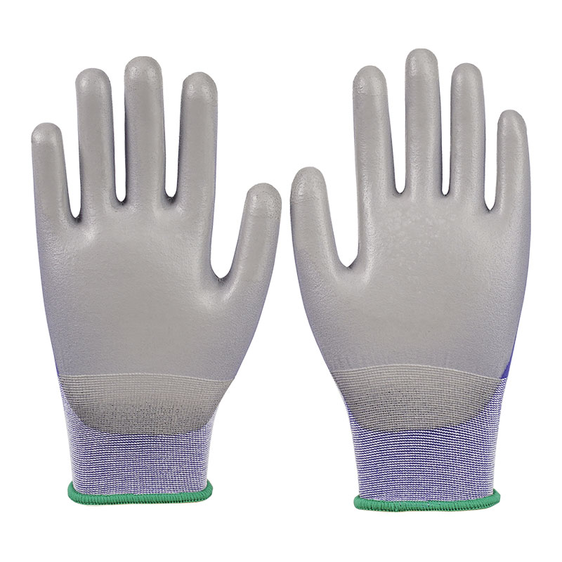 21 Gauge PU-Nylon-Handschuhe, Blau