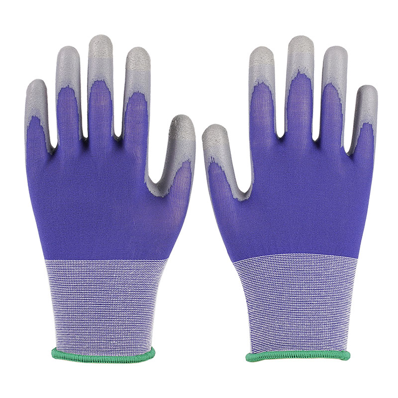 21 Gauge PU-Nylon-Handschuhe, Blau