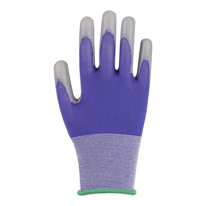 21 Gauge PU-Nylon-Handschuhe, Blau