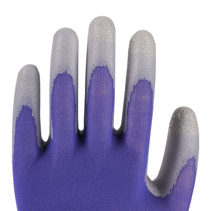 21 Gauge PU-Nylon-Handschuhe, Blau