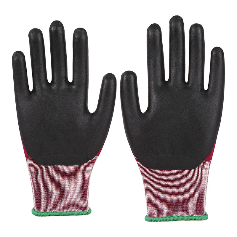 21 Gauge Ultrafein schäumende weinrote Nylon-Latexhandschuhe