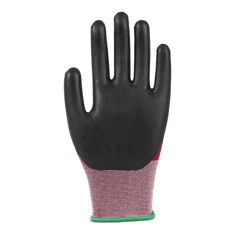 21 Gauge Ultrafein schäumende weinrote Nylon-Latexhandschuhe