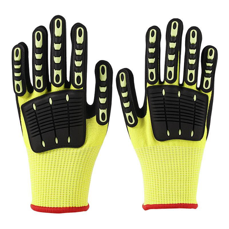 13 Gauge Fluoreszierende Gelbe Anti-Vibrations-Handschuhe A5