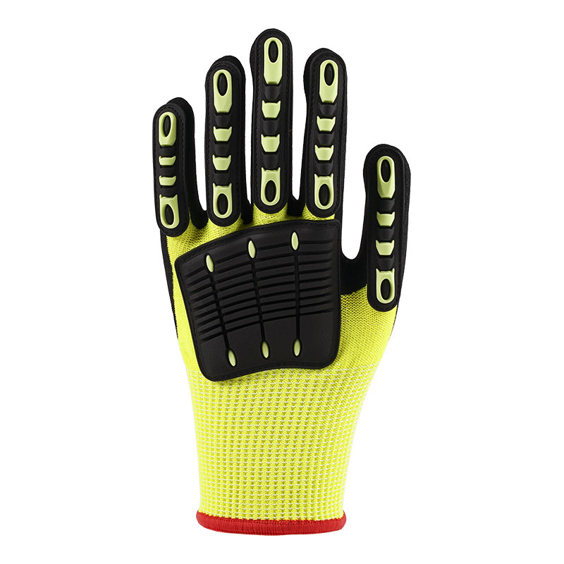 13 Gauge Fluoreszierende Gelbe Anti-Vibrations-Handschuhe A5