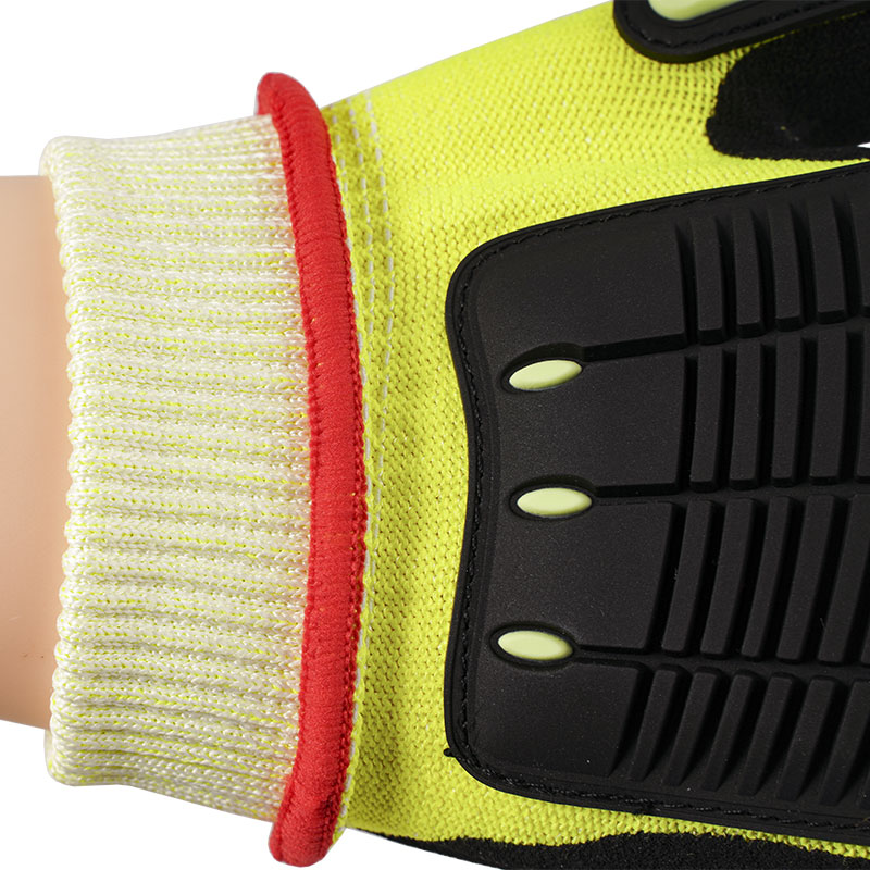 13 Gauge Fluoreszierende Gelbe Anti-Vibrations-Handschuhe A5