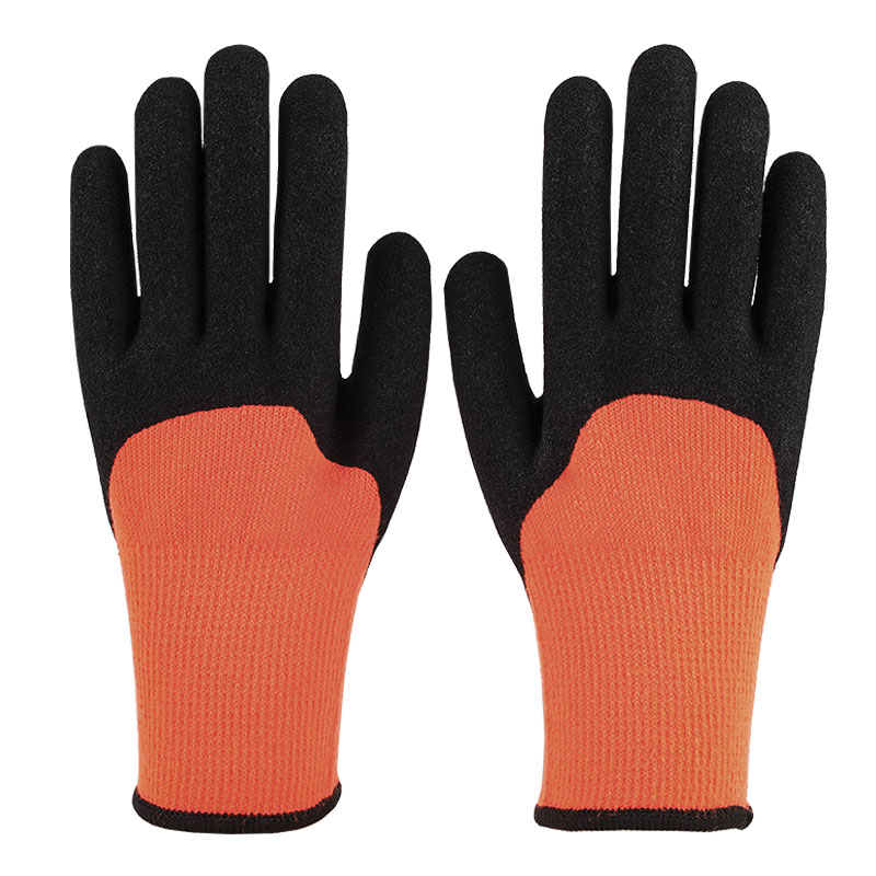 10 Gauge Terry Nitril 3/4 getauchte mattorangerote Handschuhe