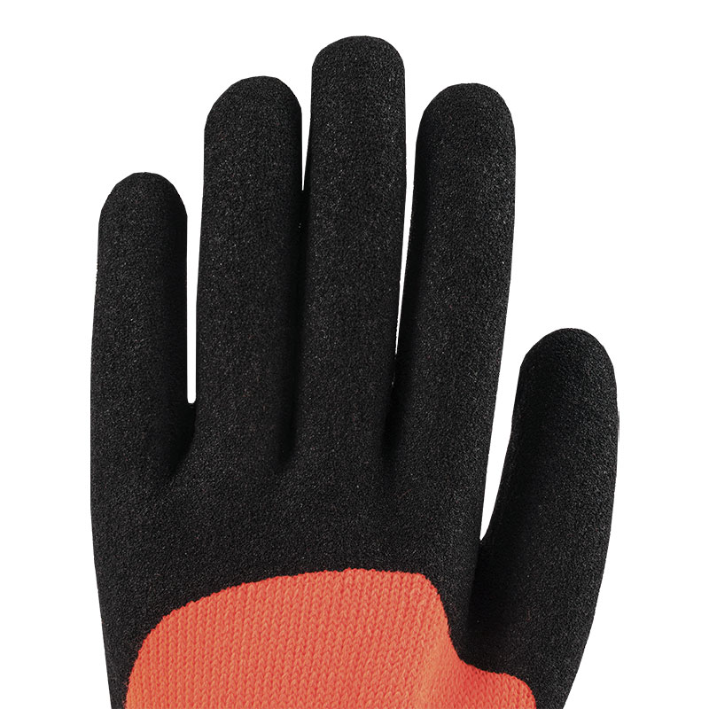 10 Gauge Terry Nitril 3/4 getauchte mattorangerote Handschuhe