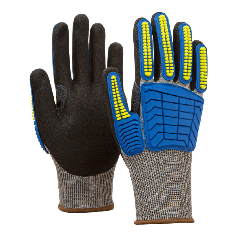 18 Gauge HPPE TPR Anti-Vibrations-Streifendesign-Handschuhe